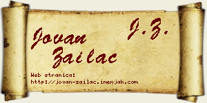 Jovan Zailac vizit kartica